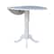 International Concepts Round 42, Round dual drop Leaf Pedestal Table, 41.5  inH, White, 42 W, 42 L, 41.5 in H, Wood, White K08-42DPT-6B-2 - alternate 3